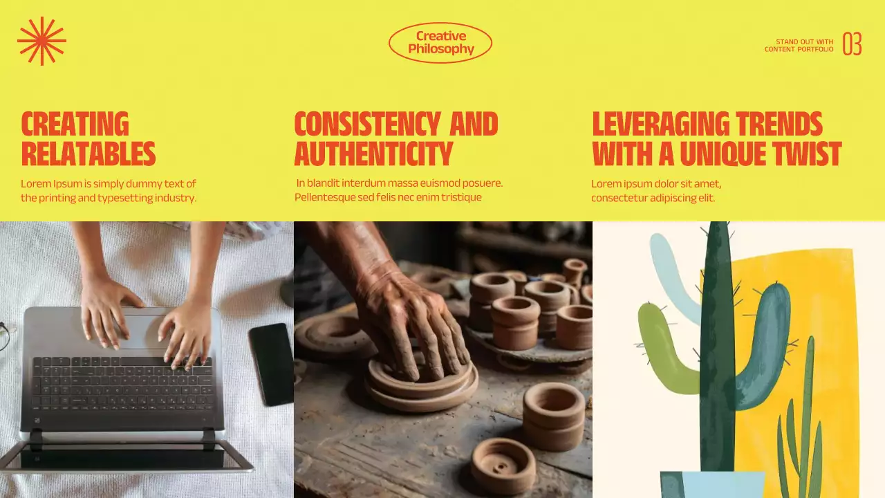 옐로우 모던 콘텐츠 포트폴리오 프레젠테이션