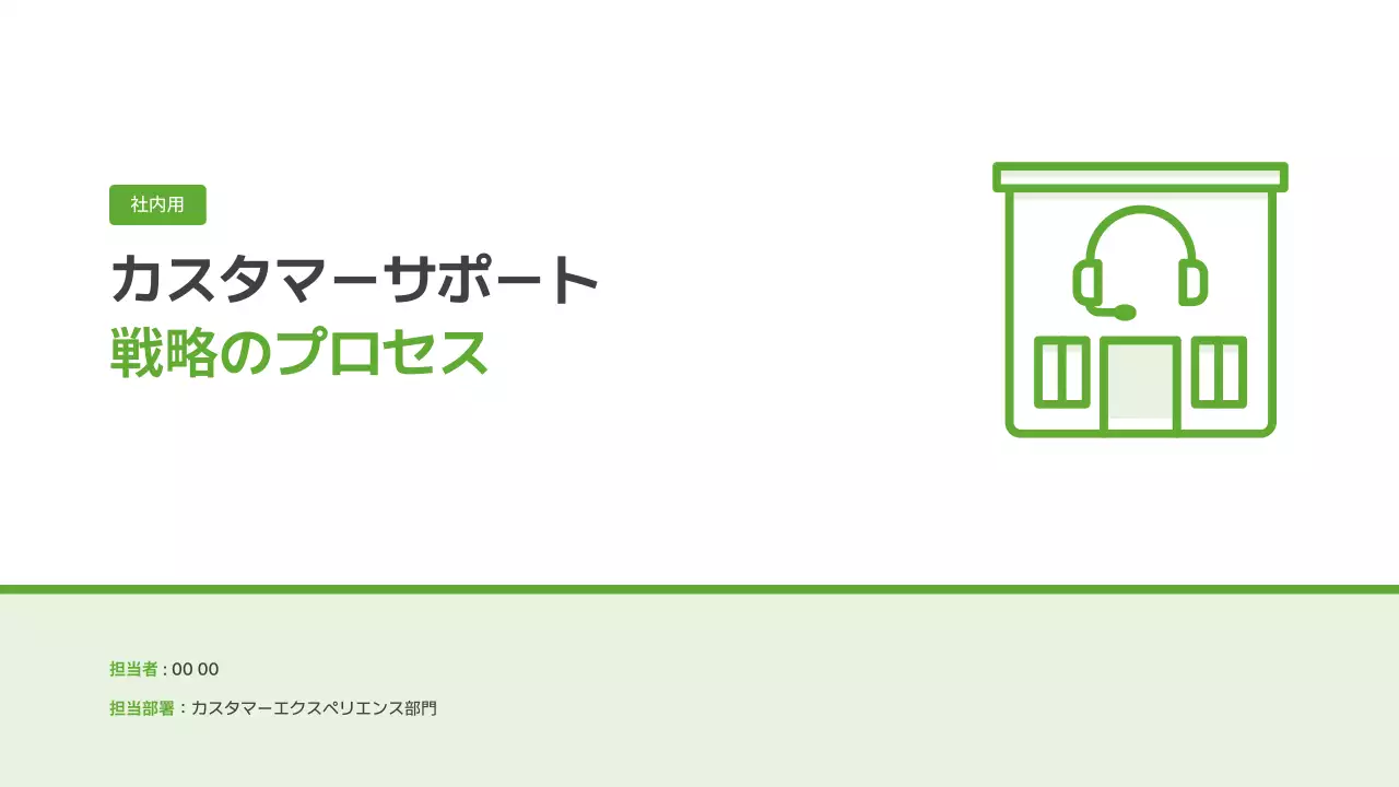 緑 シンプル カスタマーサポート 資料 プレゼンテーション