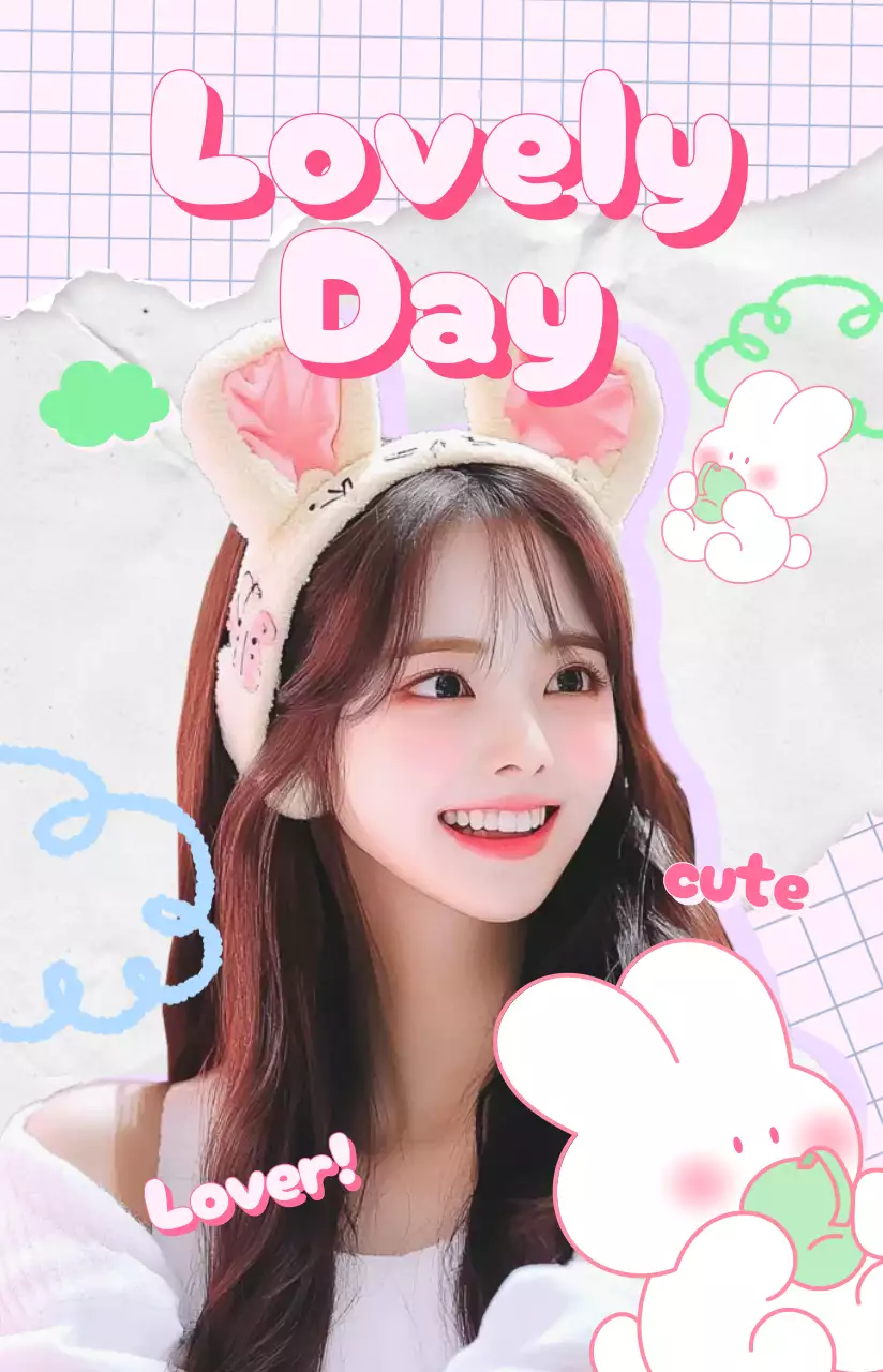 ピンク色のかわいいフォトカード