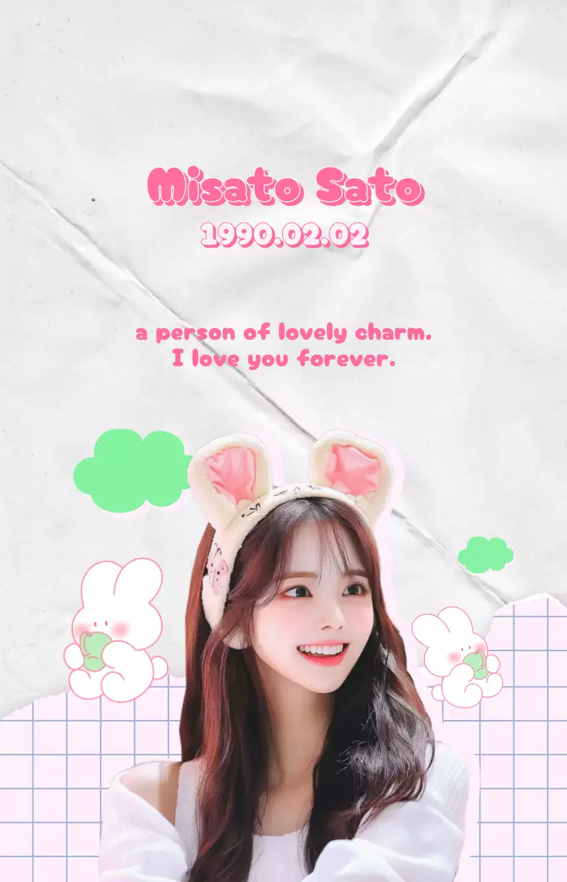 ピンク色のかわいいフォトカード