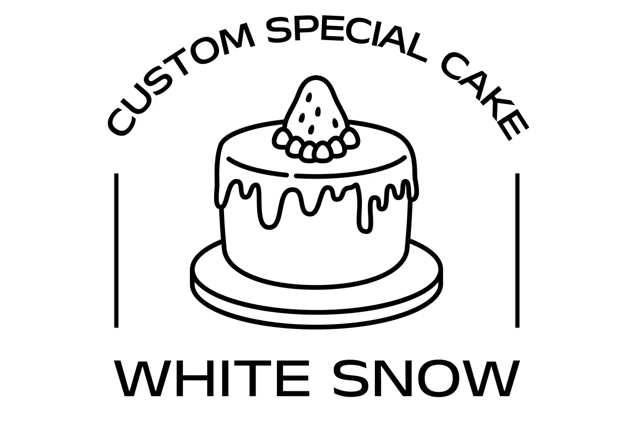 미니멀한 일러스트가 있는 케이크 로고