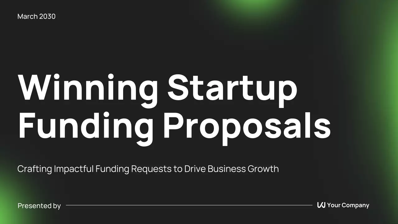 Black Professional Startup Funding Proposal Presentation