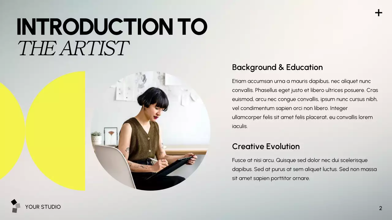 Yellow Modern Art Portfolio Presentation