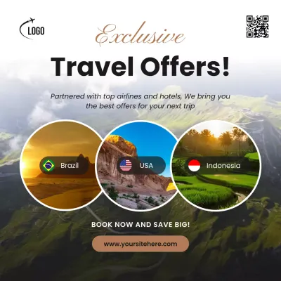 White Modern Travel Promotion Social Media Post