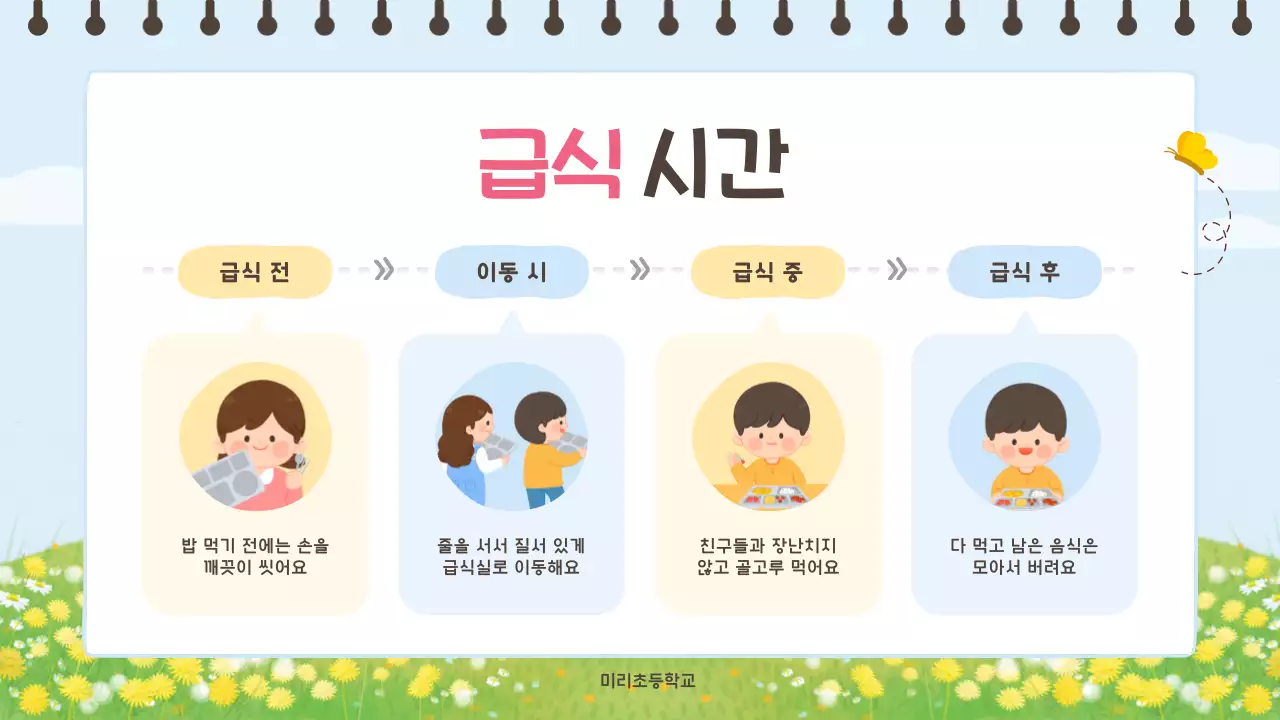 하늘색 아기자기한 교육 자료