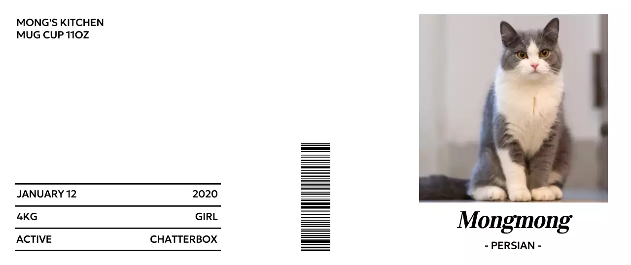 귀여운 반려묘 사진이 있는 미니멀한 타이포그래피 굿즈