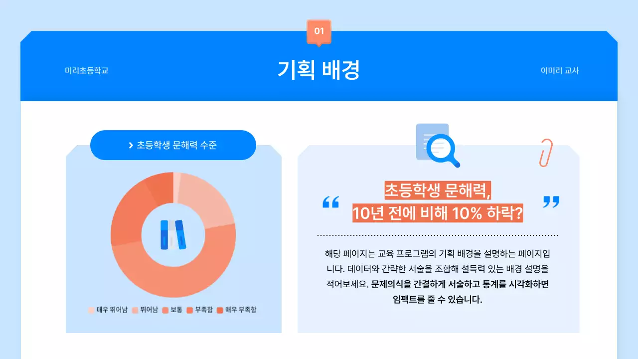 파랑 심플 교육 기획