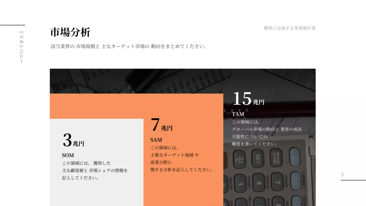 オレンジ モダン ビジネス 報告書 プレゼンテーション