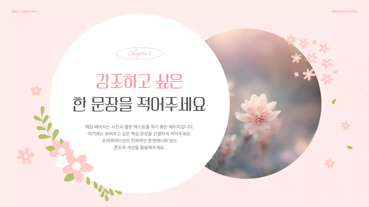 핑크의 아기자기한 봄 꽃 배경 기획서