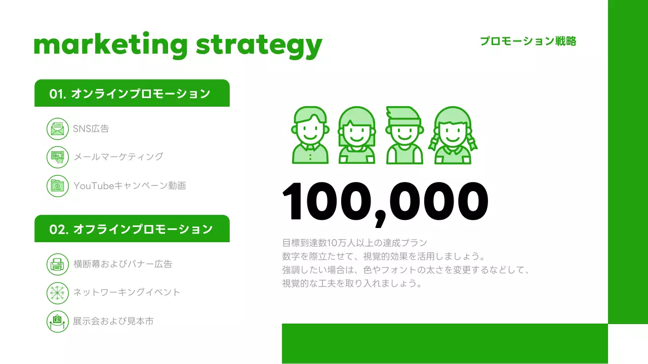 緑 シンプル 企画書 プラン プレゼンテーション