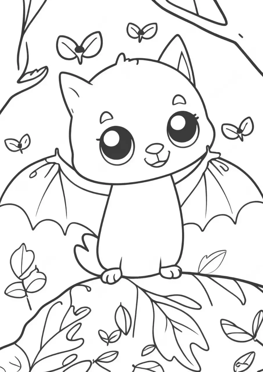 흑백 아기자기한 만화 그림