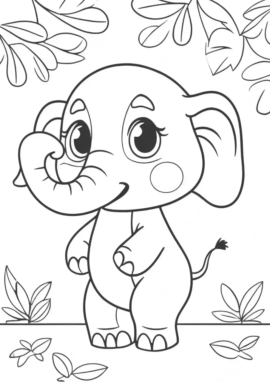 흑백 아기자기한 만화 그림