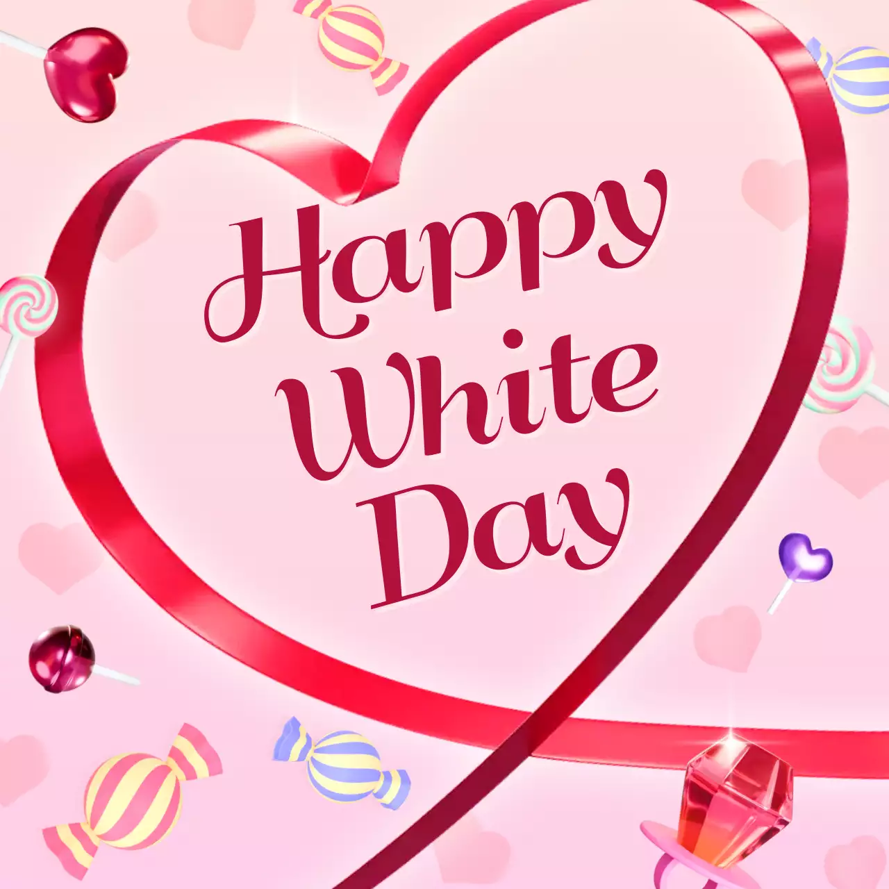 핑크 아기자기한 화이트데이 기념