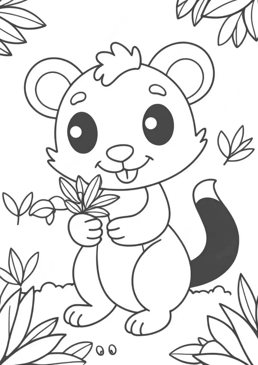 흑백 아기자기한 만화 그림