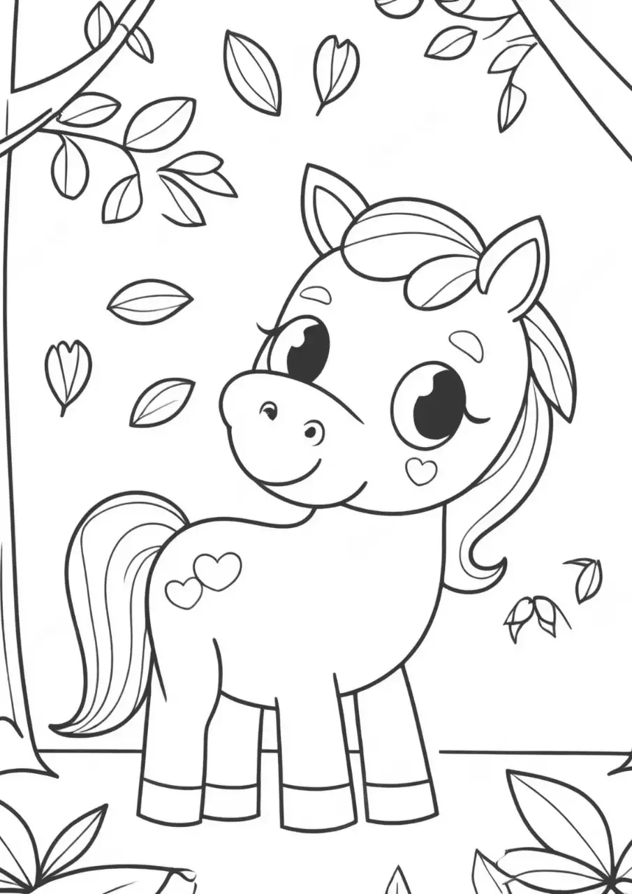 흑백 아기자기한 만화 그림