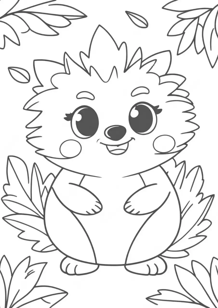 흑백 아기자기한 만화 그림