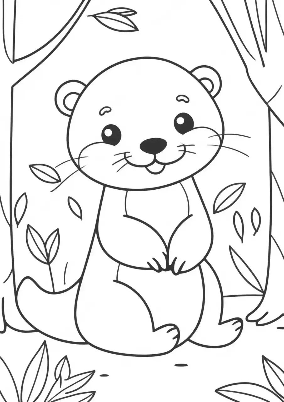 흑백 아기자기한 만화 그림