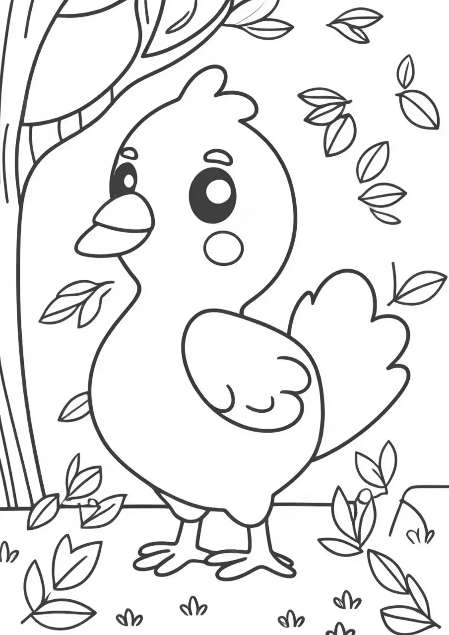 흑백 아기자기한 만화 그림