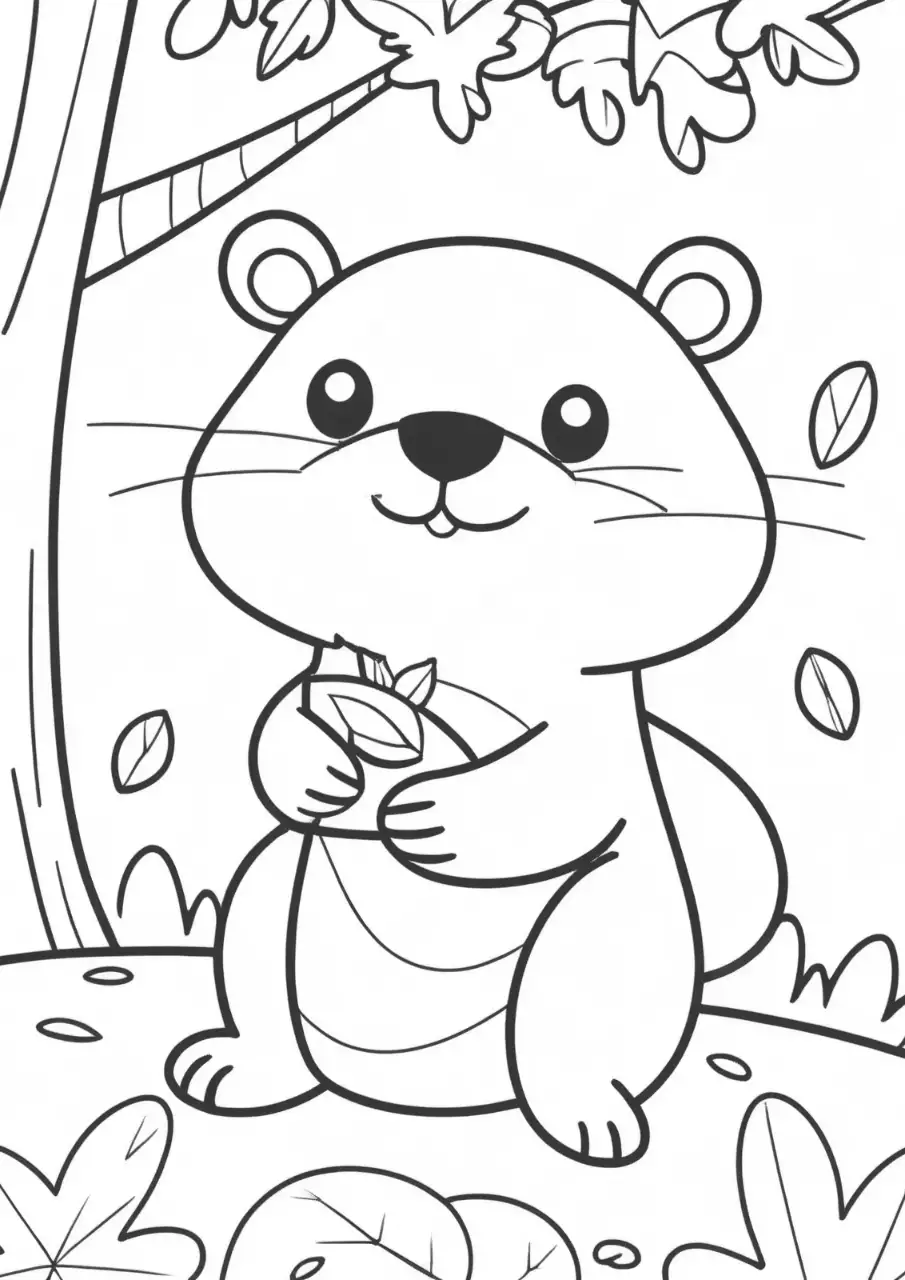 흑백 아기자기한 만화 그림