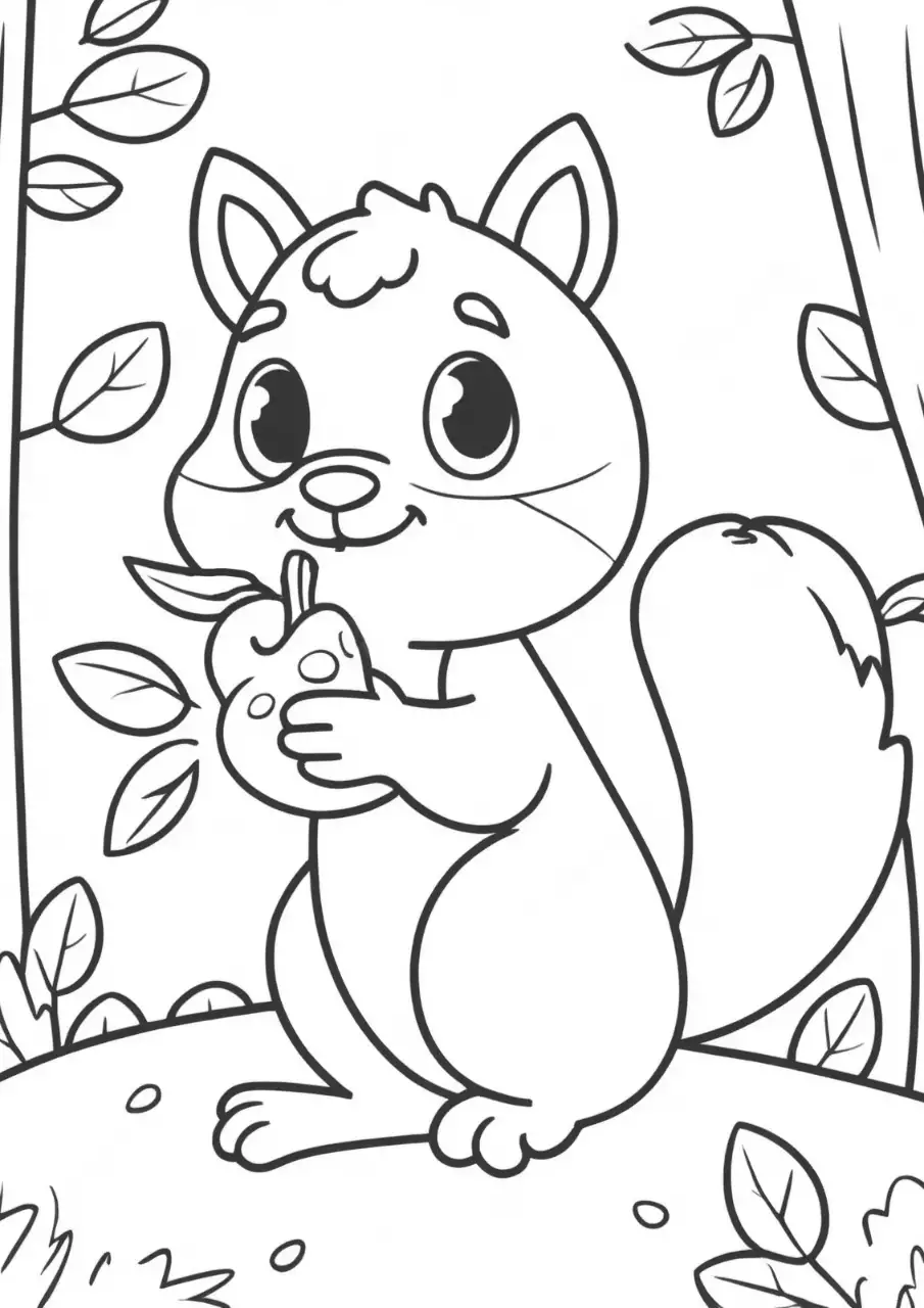 흑백 아기자기한 만화 그림