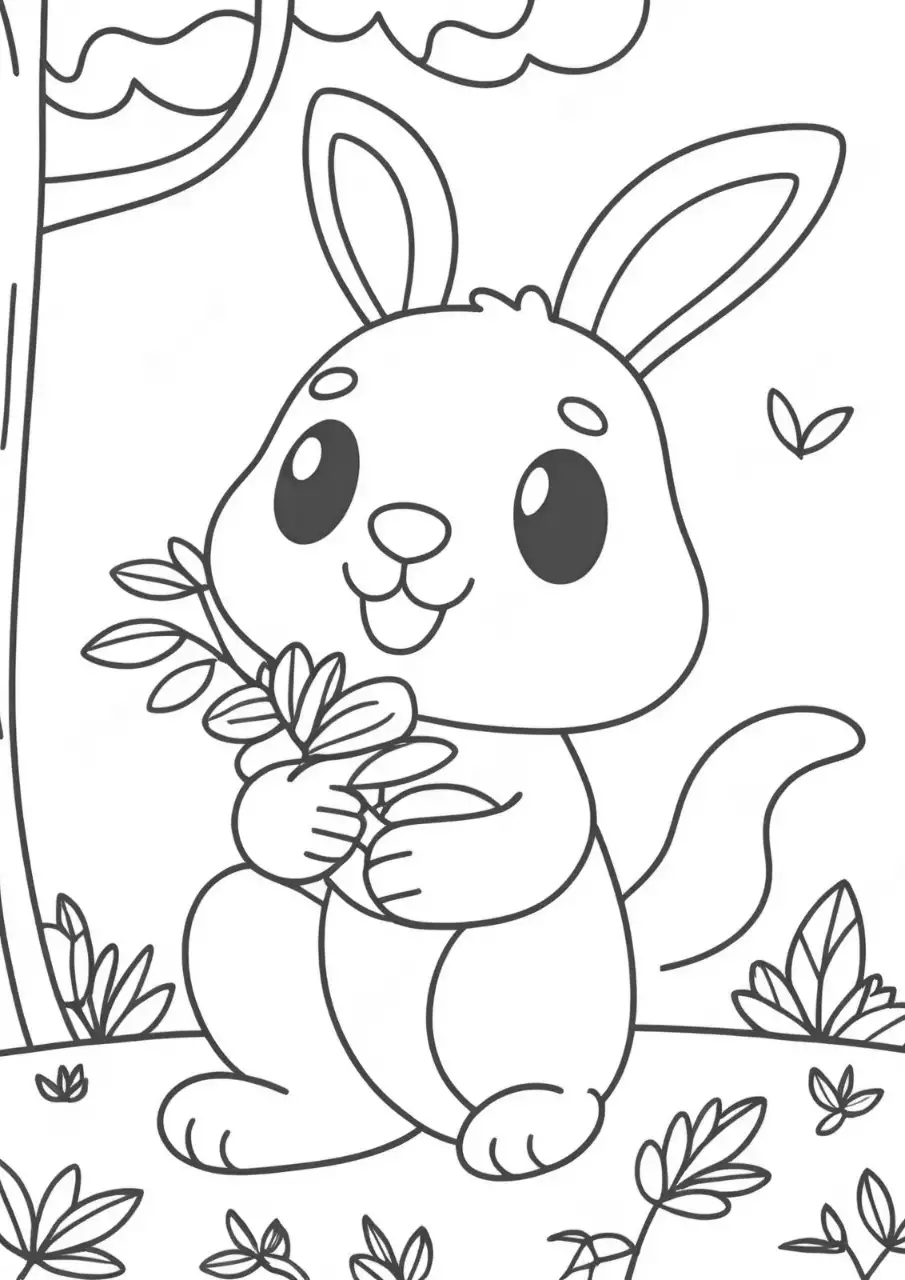 흑백 아기자기한 동물 만화