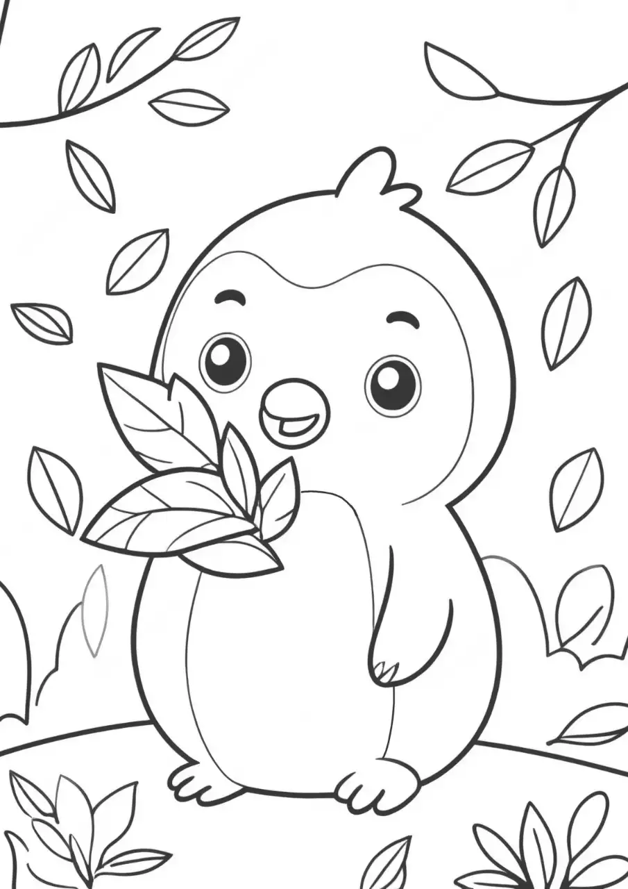 흑백 아기자기한 동물 만화