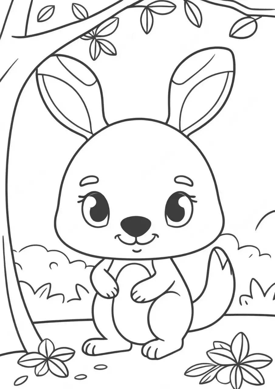 흑백 아기자기한 동물 만화