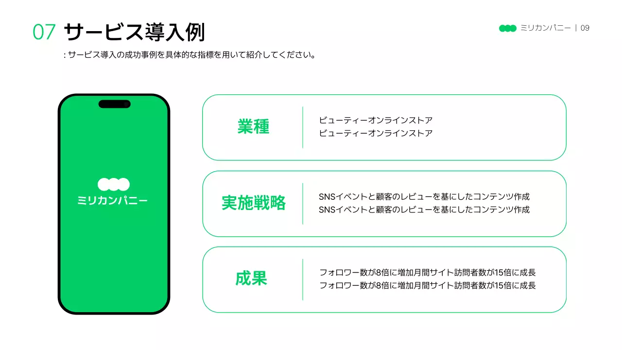 グリーンモダンソーシャルメディアマーケティング提案書