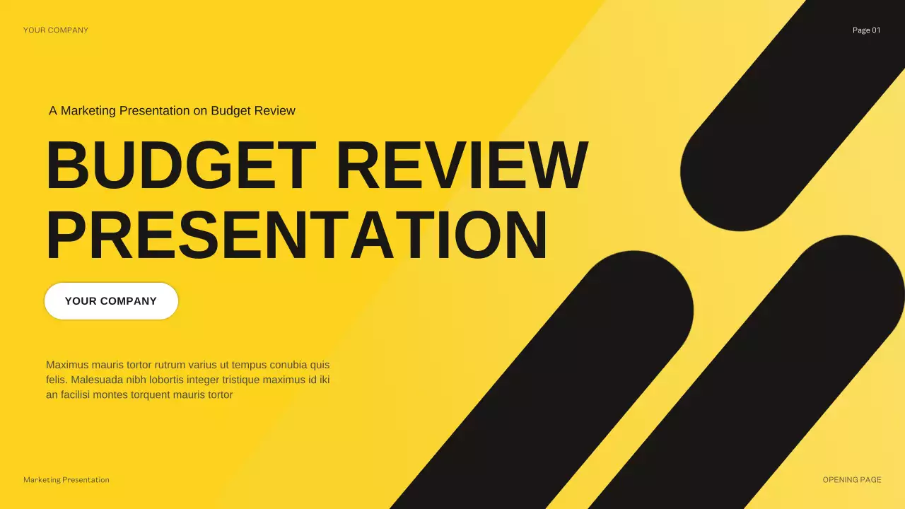 Yellow Modern Budget Review Presentation