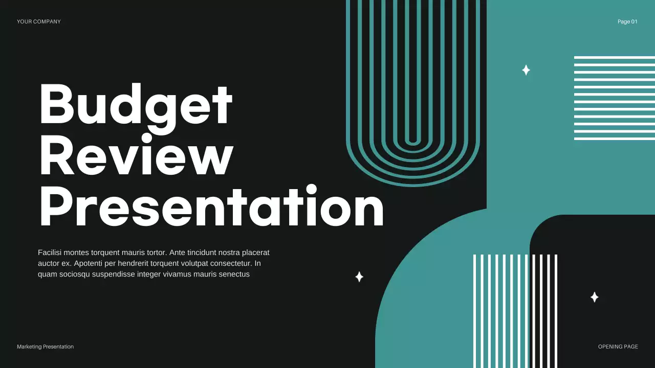 Teal Modern Budget Review Presentation