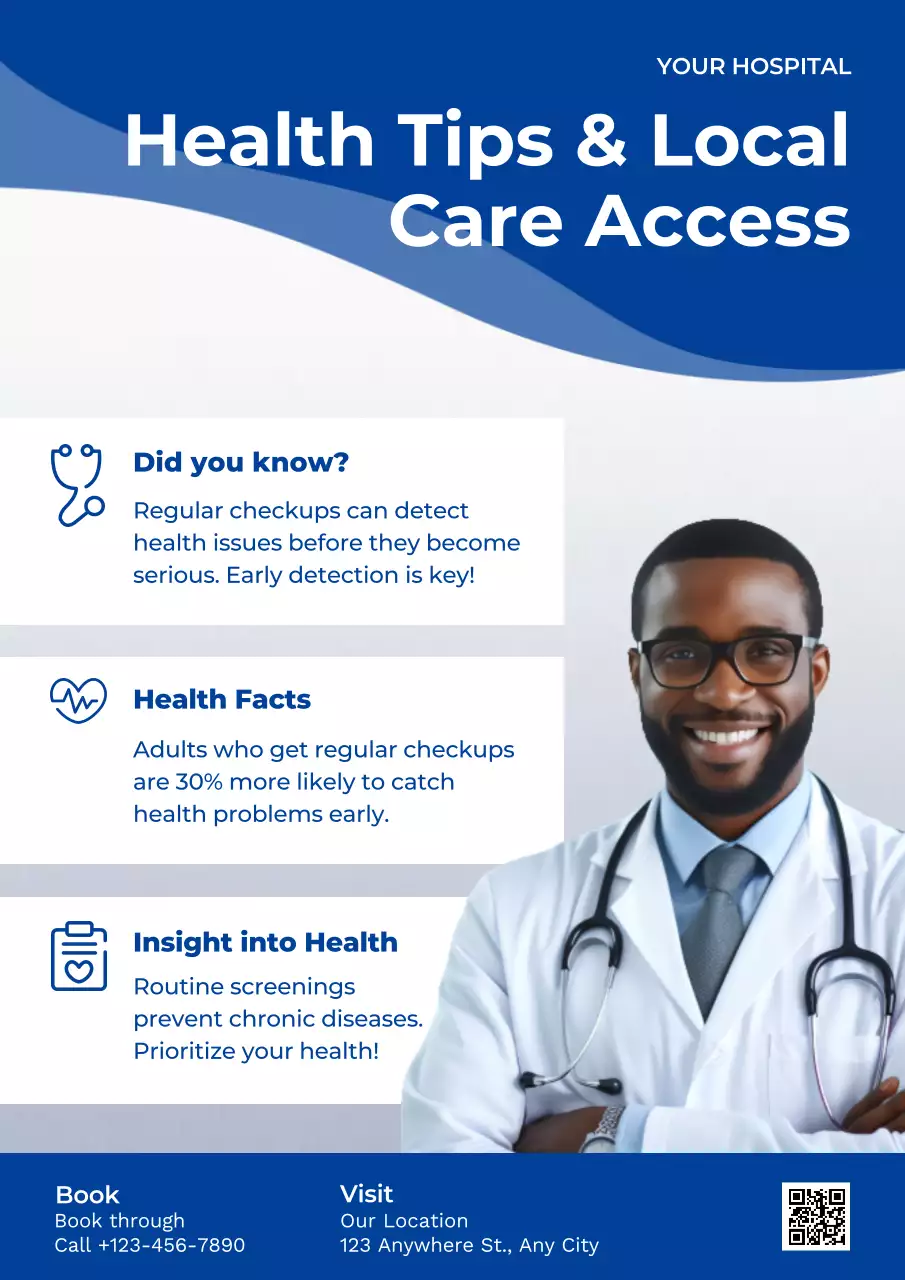 Blue Professional Health Guide Poster