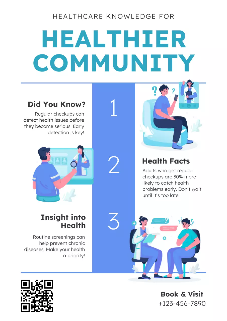 Blue Modern Health Guide Poster