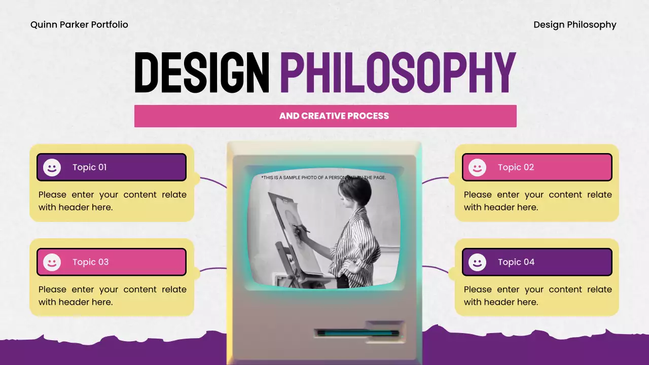 Trình bày danh mục đồ họa hiện đại màu tím