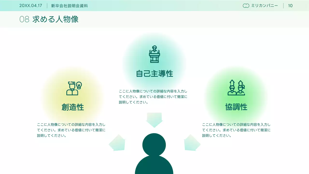 ミント シンプル 会社説明資料 資料 プレゼンテーション