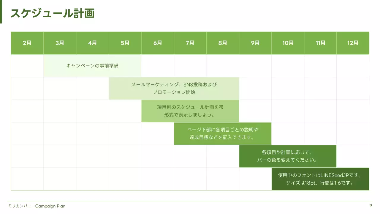 緑 シンプル 企画書 計画書 プレゼンテーション