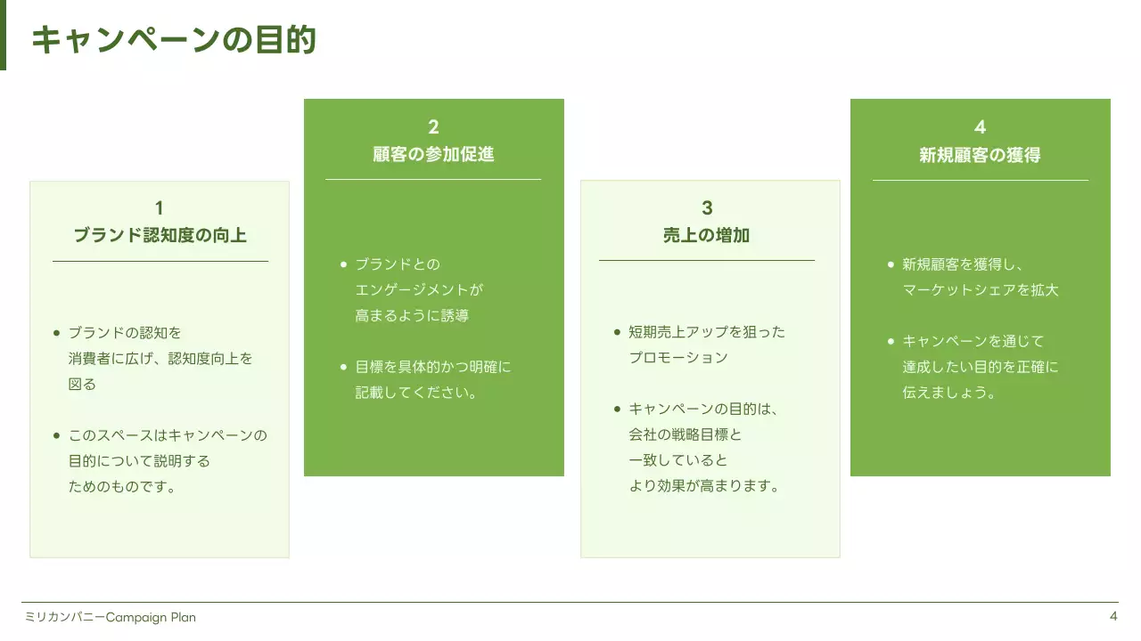 緑 シンプル 企画書 計画書 プレゼンテーション