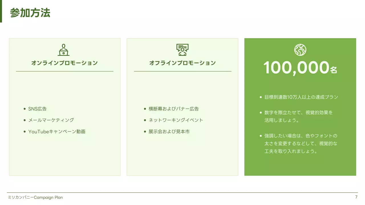 緑 シンプル 企画書 計画書 プレゼンテーション