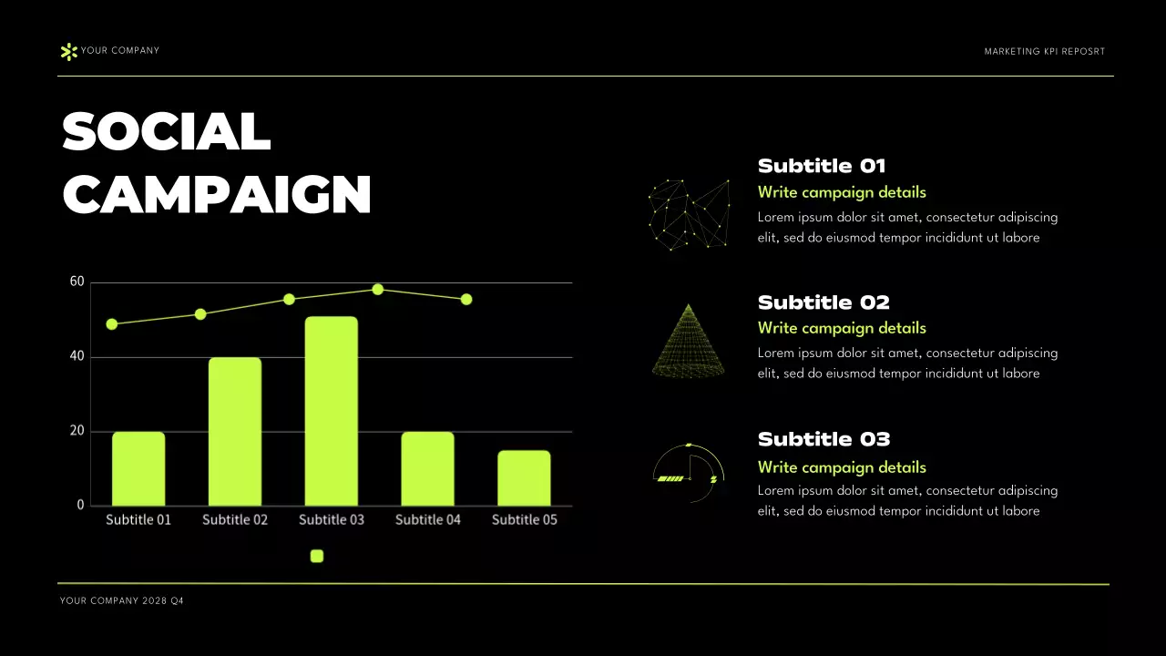 Black Green Modern Marketing KPI Report Presentation