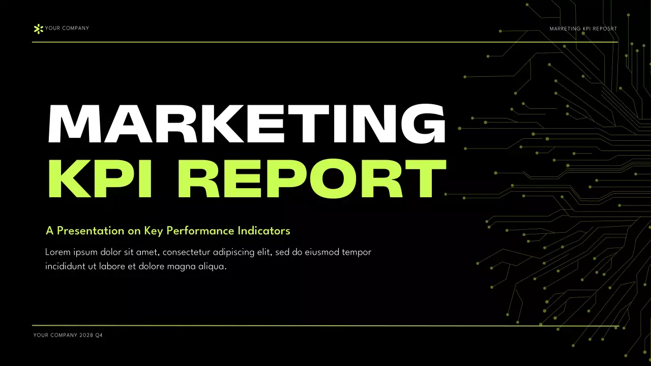 Black Green Modern Marketing KPI Report Presentation