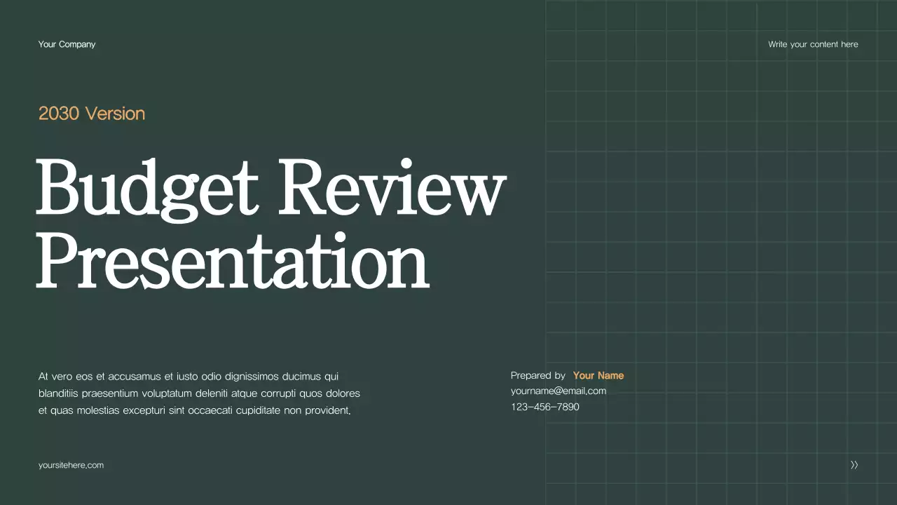 Green Professional Budget Review Presentation