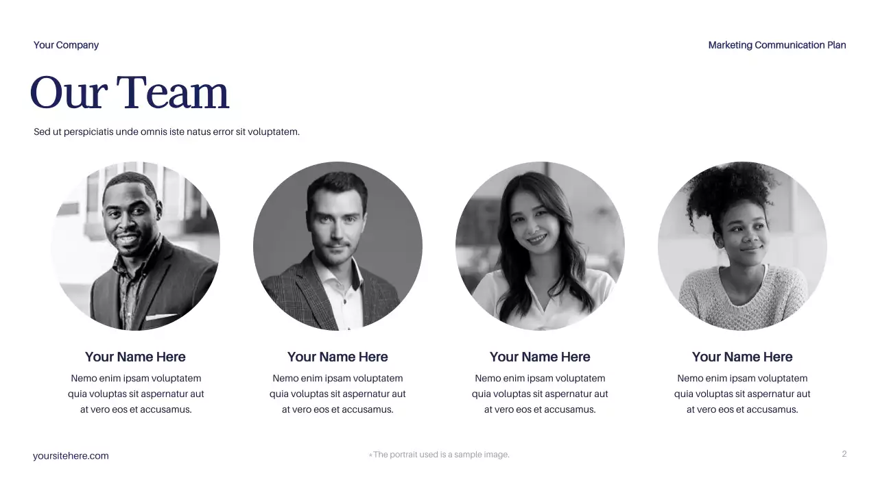 Navy Modern Marketing Plan Document Presentation