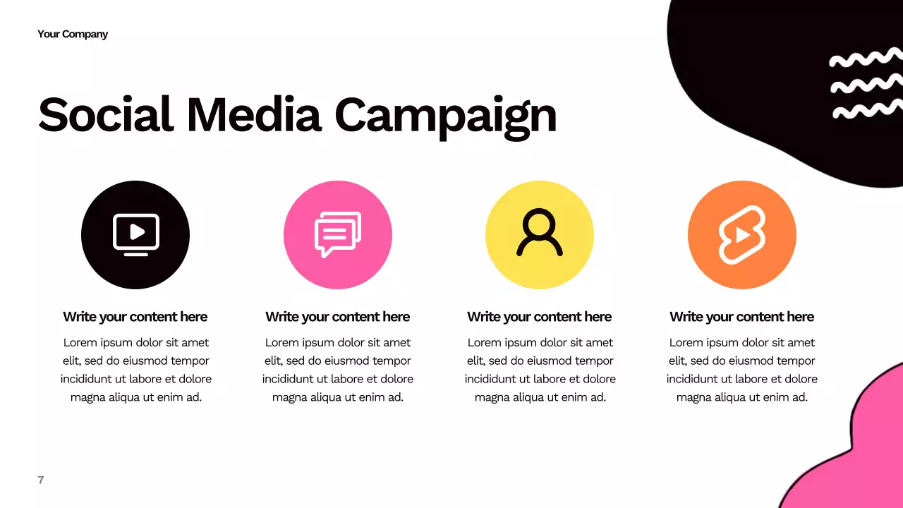 Yellow Abstract Social Media Campaign Report Presentation