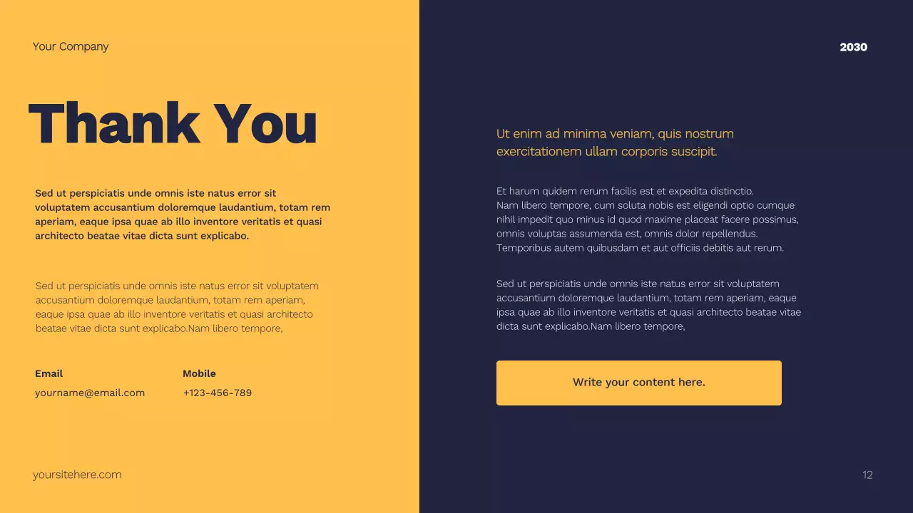 Yellow and Navy Modern Marketing Plan Presentation
