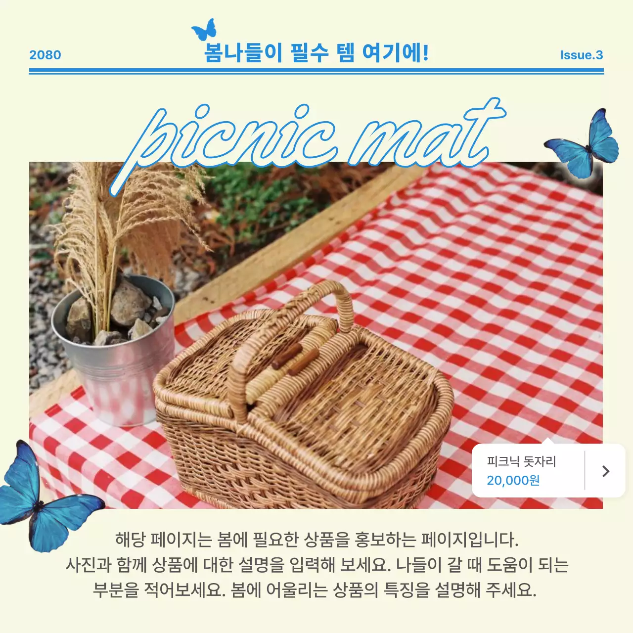 베이지 모던 피크닉 홍보