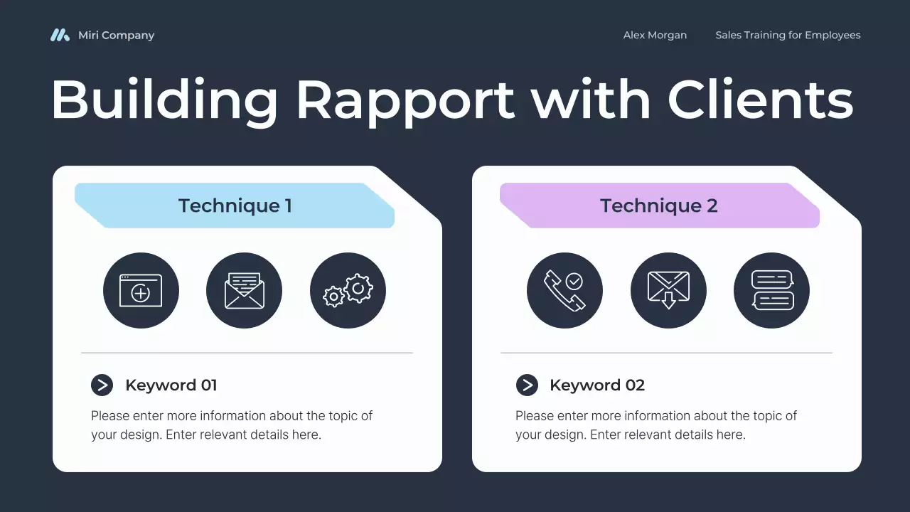blue modern sales training for employees course
