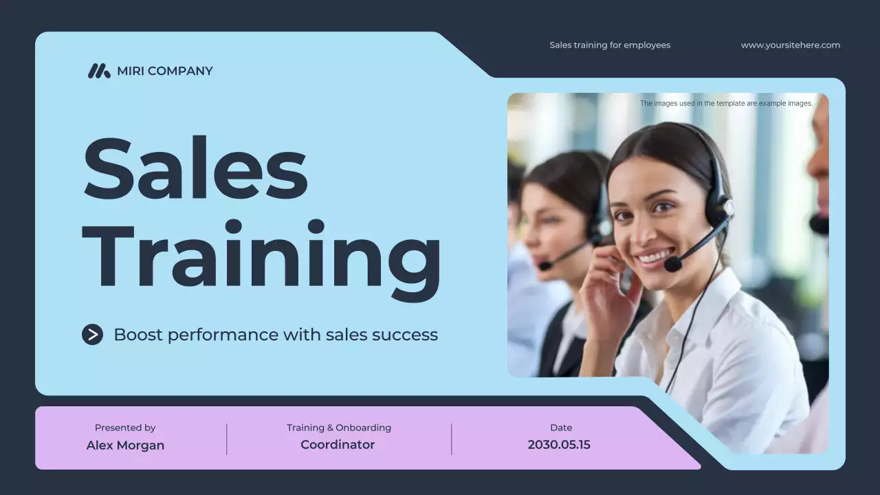blue modern sales training for employees course