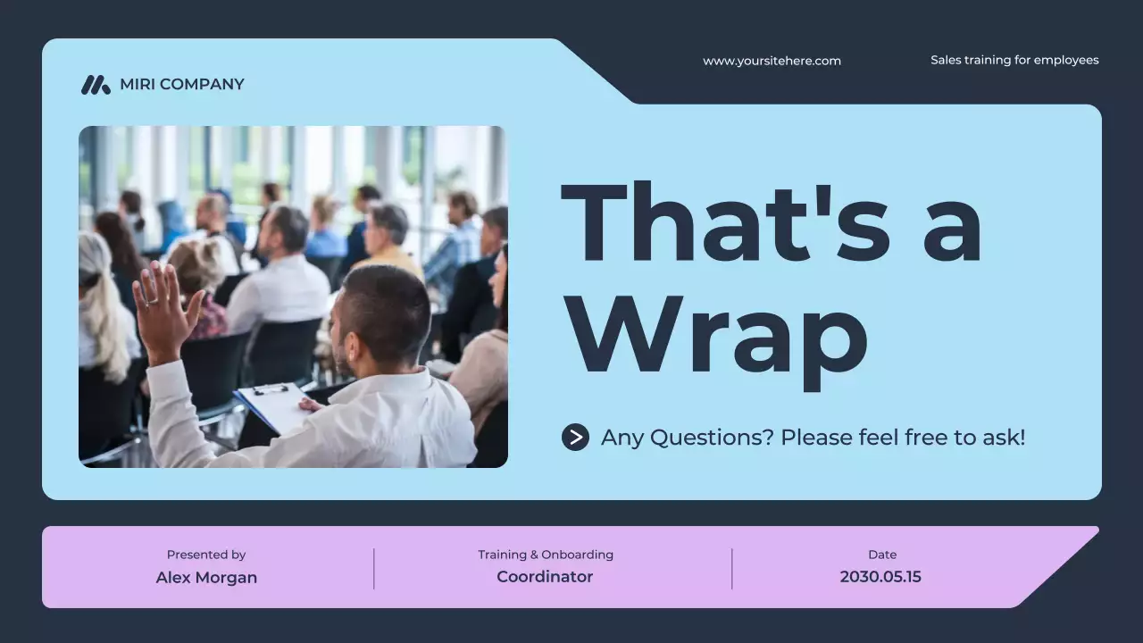 blue modern sales training for employees course