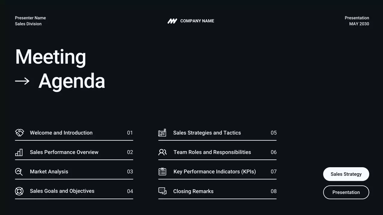 Black and White Sales Tactics Presentation