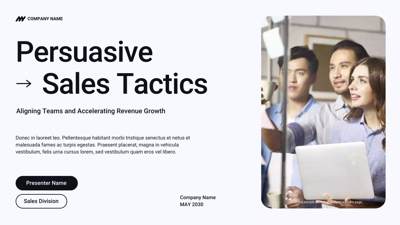 Black and White Sales Tactics Presentation