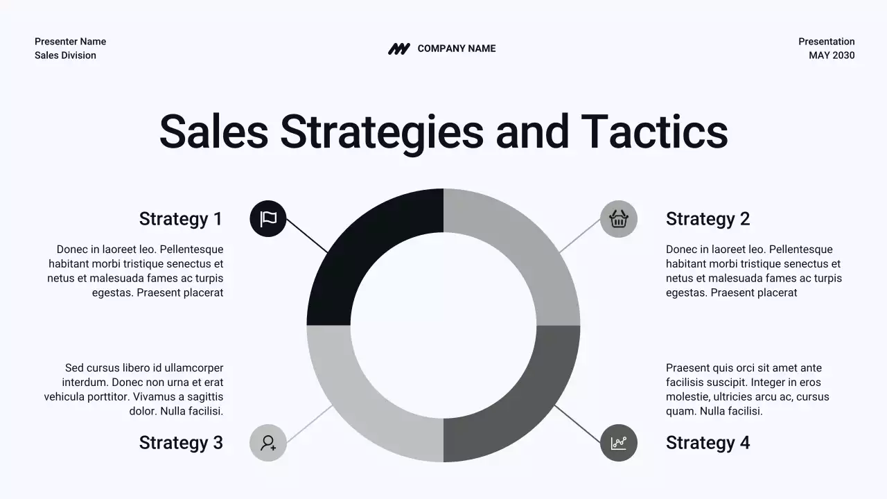 Black and White Sales Tactics Presentation